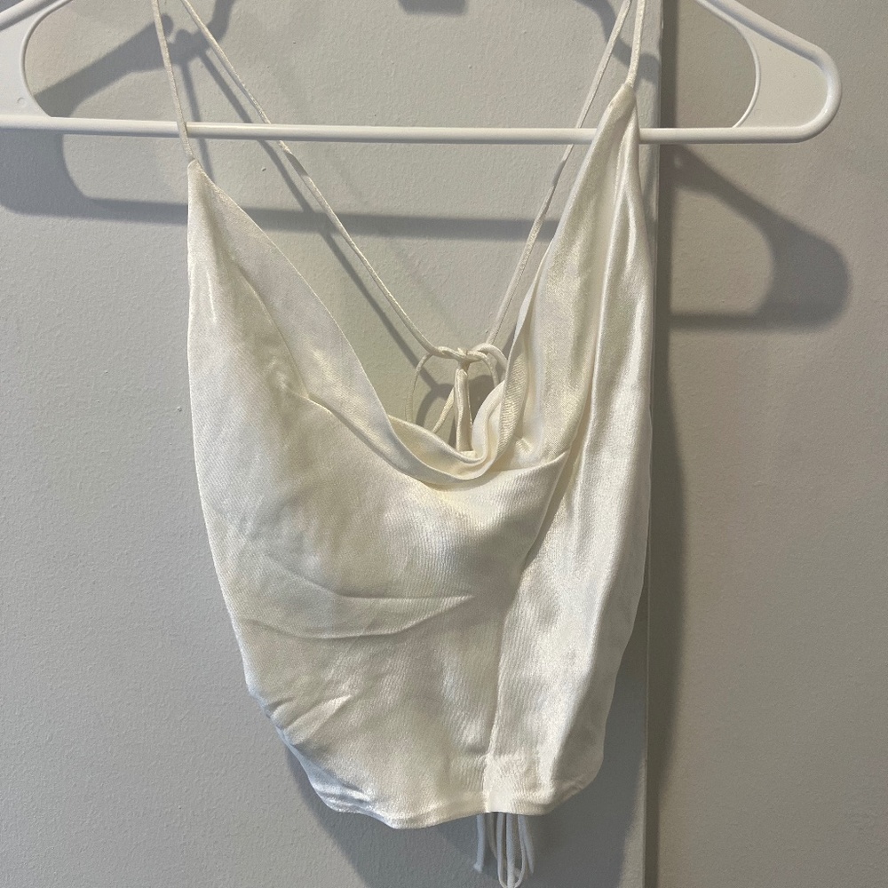 White satin tank